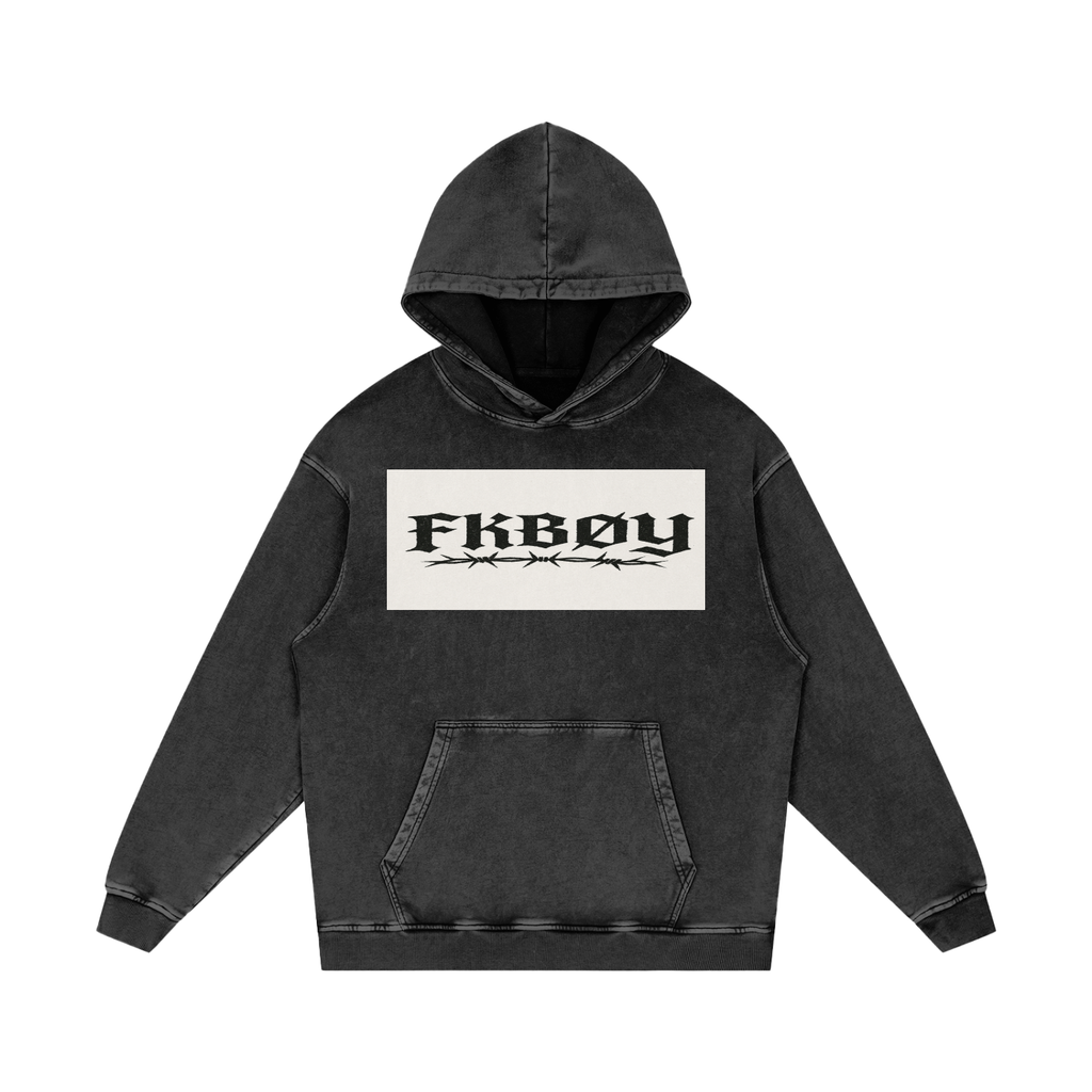 FKB sh1 Snow Washed Loose Cotton Hoodie