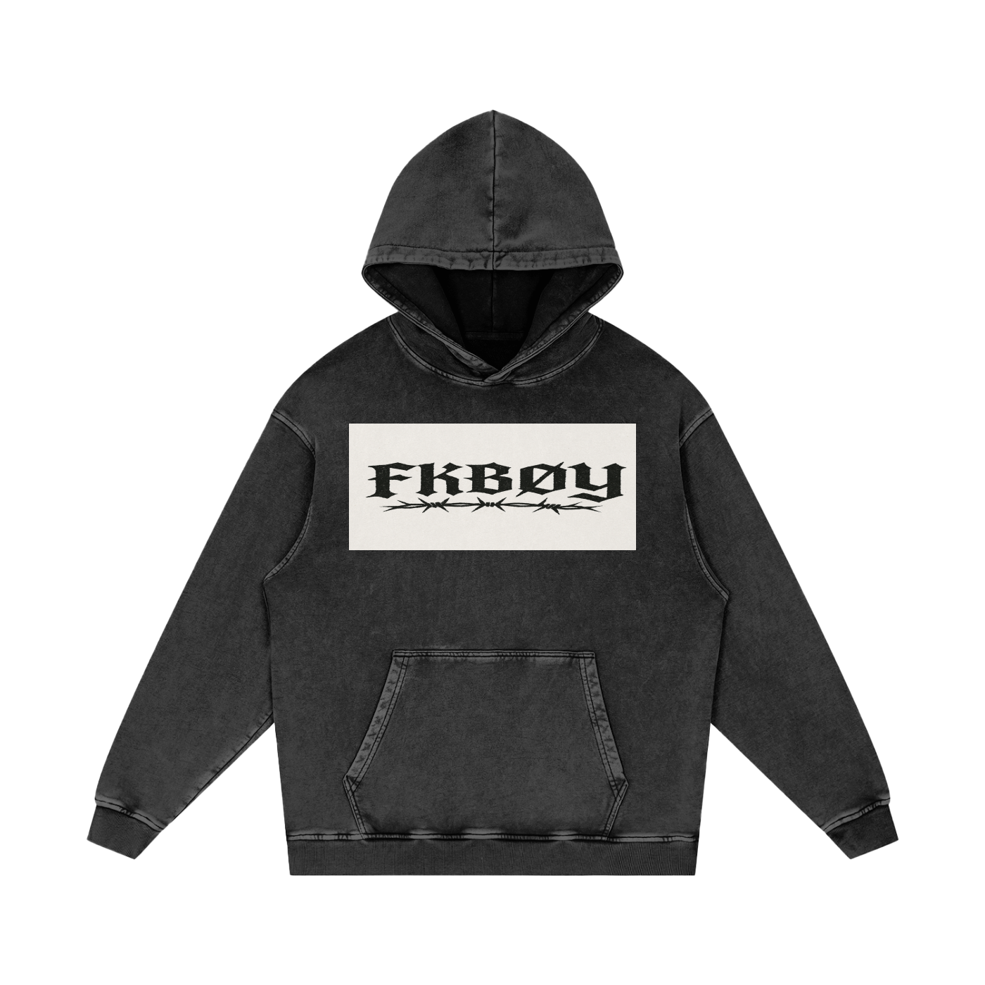 FKB sh1 Snow Washed Loose Cotton Hoodie